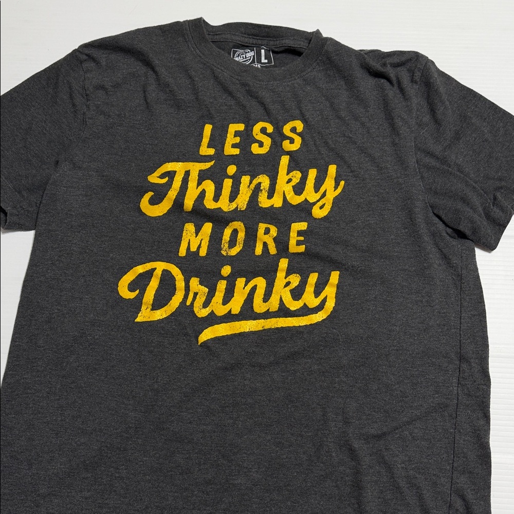 Crazy Dog T-Shirts Gray Shirt with Yellow Print